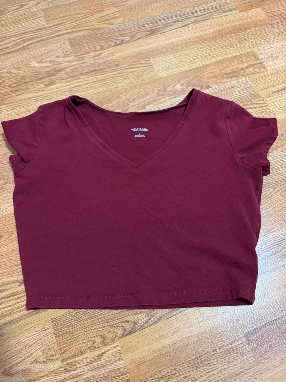 wild fable Burgundy V-Neck Crop Top Large